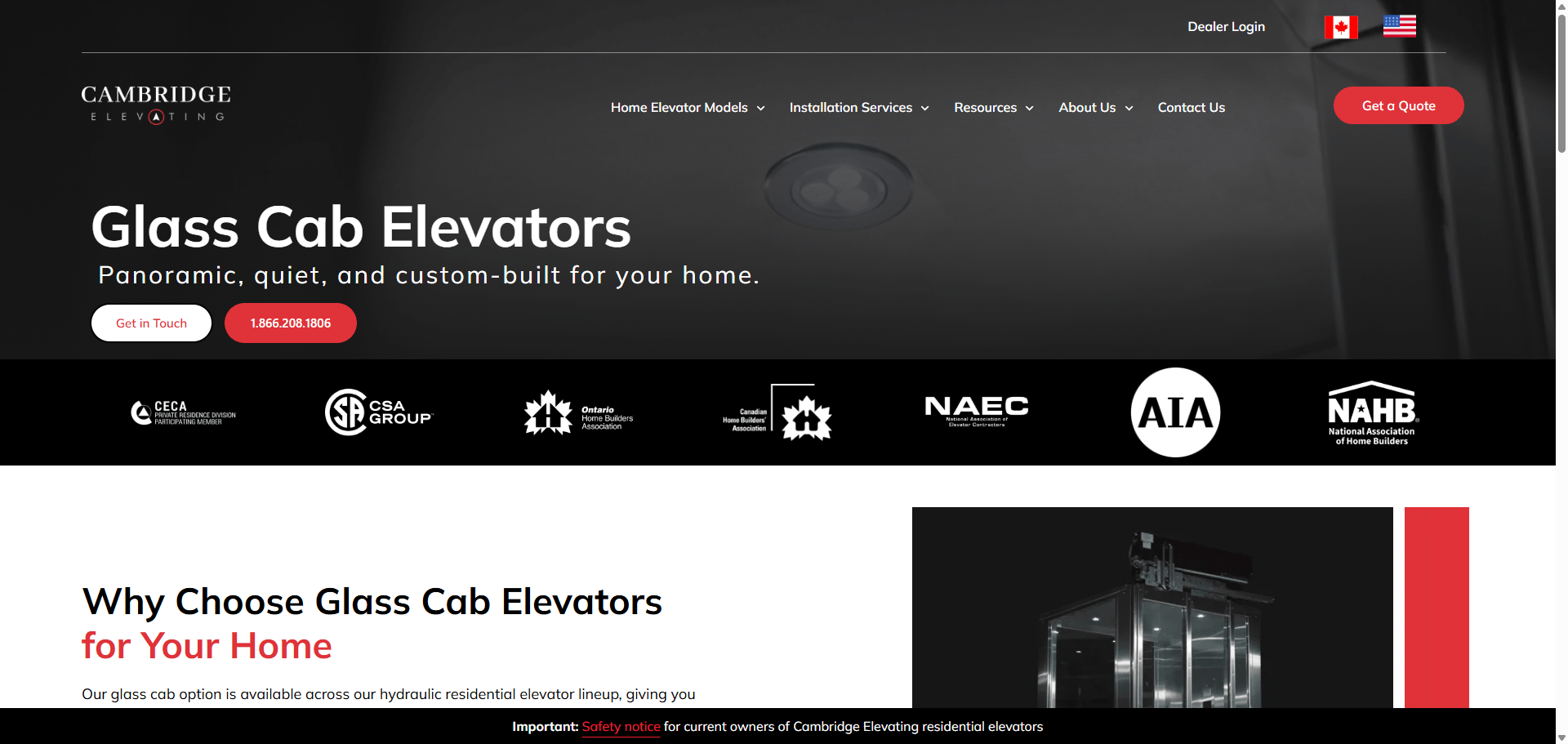 Cambridge Elevating – Glass cab
